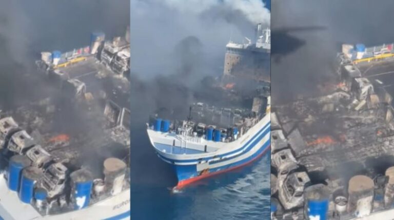 Φωτιά σε πλοίο στην Κέρκυρα: Ολονύχτια μάχη για τους 12 αγνοουμένους