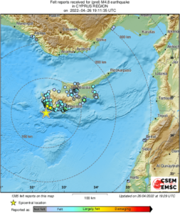 Σεισμική δόνηση 4.7 Ρίχτερ ταρακούνησε την Κύπρο, ακολούθησαν μετασεισμοί