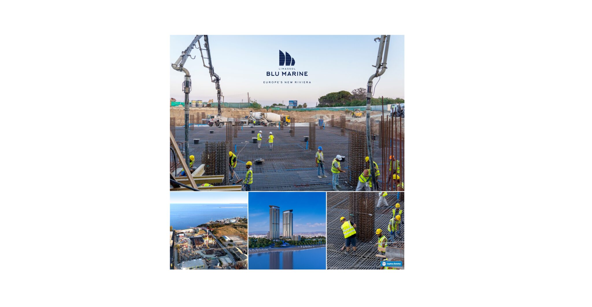 Η κατασκευή βρίσκεται σε πλήρη εξέλιξη στο Limassol Blu Marine μέρα και νύχτα