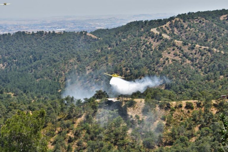 Στις φλόγες Δρούσεια και Κρήτου Τέρρα, μάχη από επίγειες και εναέριες δυνάμεις