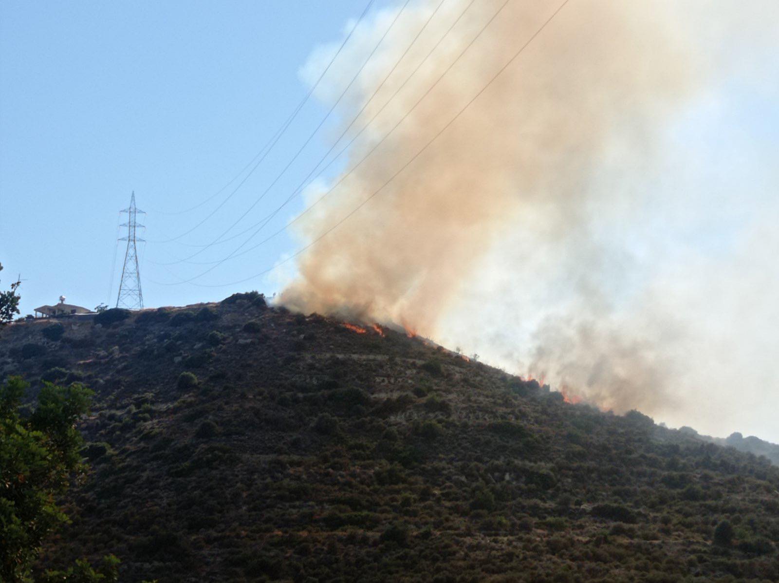 Πυρκαγιά κοντά στο πεδίο βολής Αγίας Φύλας, επιχειρούν πτητικά μέσα