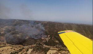 Μάχη με τις φλόγες σε δύσβατη περιοχή στην επαρχία Λεμεσού