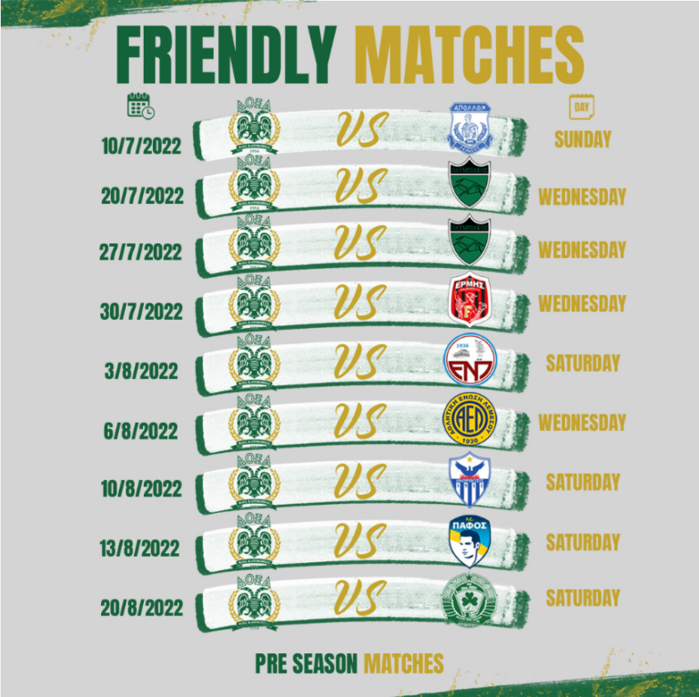 Το πρόγραμμα των φιλικών της Δόξας(ΦΩΤΟ)