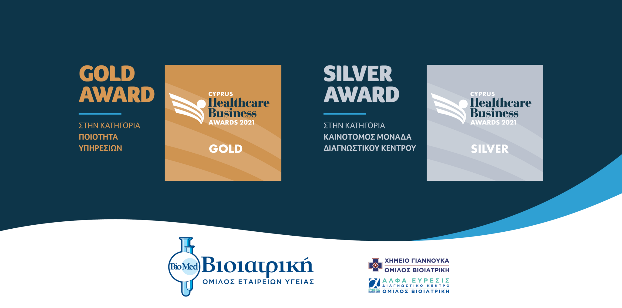 Xρυσό και Αργυρό στον Όμιλο ΒΙΟΙΑΤΡΙΚΗ στα Cyprus Healthcare Business Awards