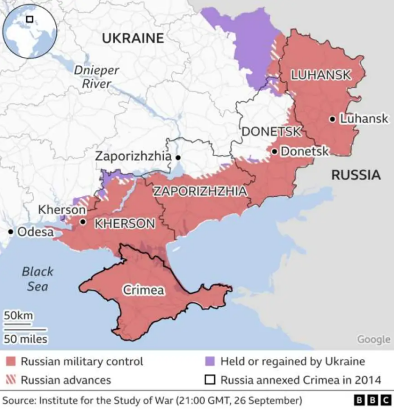 Διεθνής καταδίκη για τις προσαρτήσεις ουκρανικών εδαφών στη Ρωσία