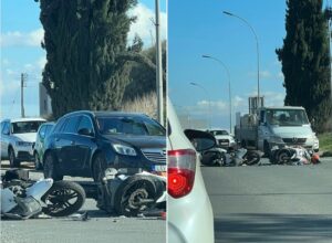ΦΩΤΟ: Τροχαίο ατύχημα με δύο μοτοσικλετιστές στην Έγκωμη