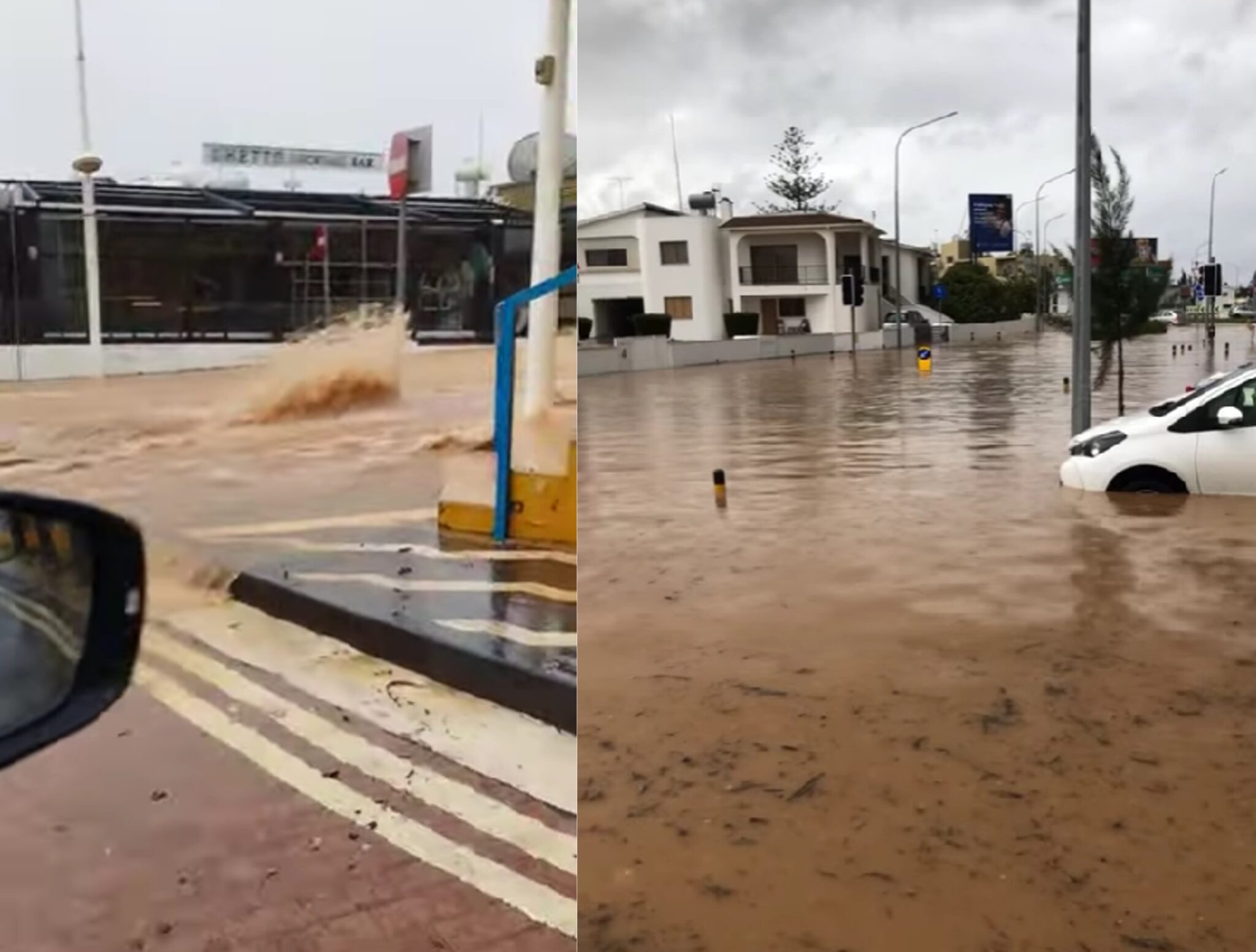 Δρόμοι-ορμητικοί χείμαρροι και πλημμυρισμένα υποστατικά σε Παραλίμνι, Αγία Νάπα