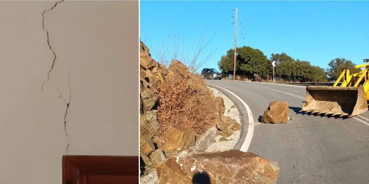Σεισμός στη Λέσβο: Πτώσεις βράχων και μικροζημιές σε κτίρια (ΦΩΤΟΣ)