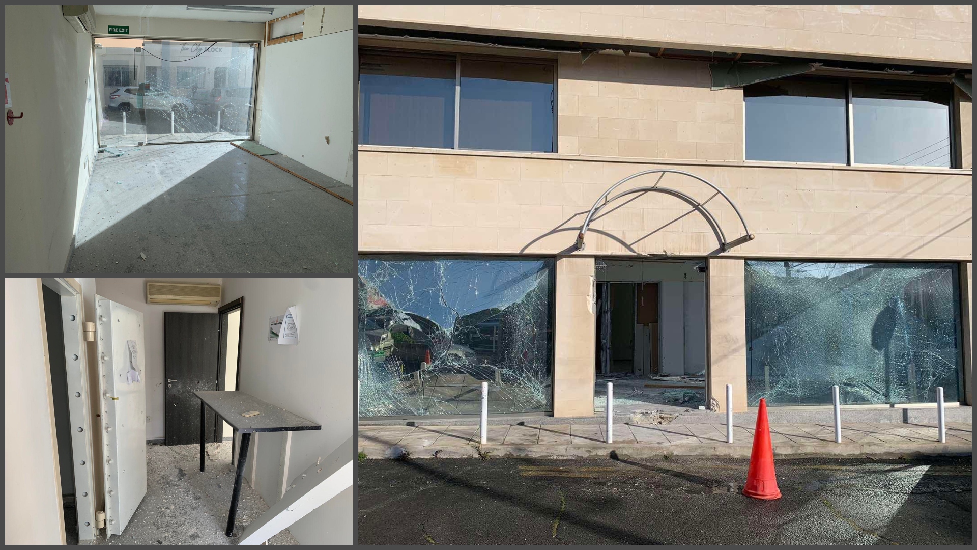 ΦΩΤΟ: Koυκουλοφόροι οι βομβιστές που «χτύπησαν» σε κτίριο της ΣΕΚ στη Λεμεσό