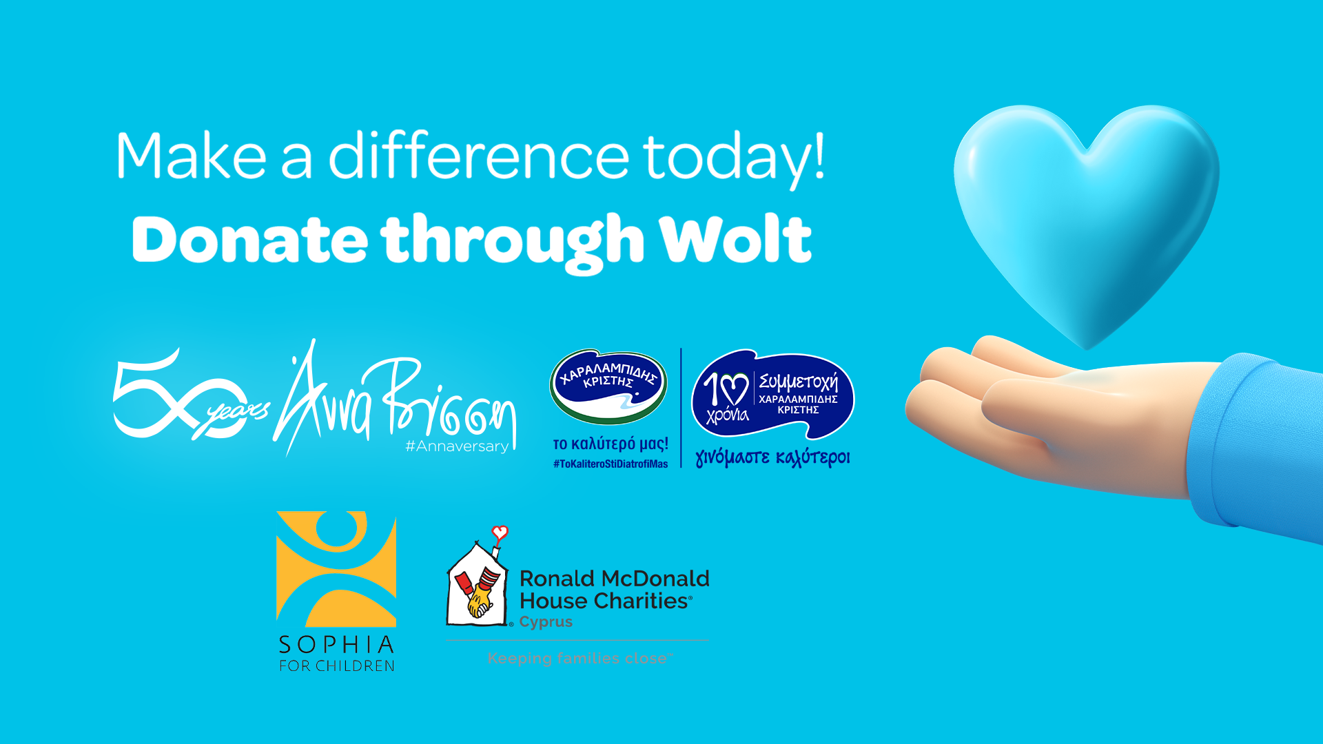 Η Wolt στηρίζει τη φιλανθρωπική δράση της Άννας Βίσση και ΧΑΡΑΛΑΜΠΙΔΗΣ ΚΡΙΣΤΗΣ