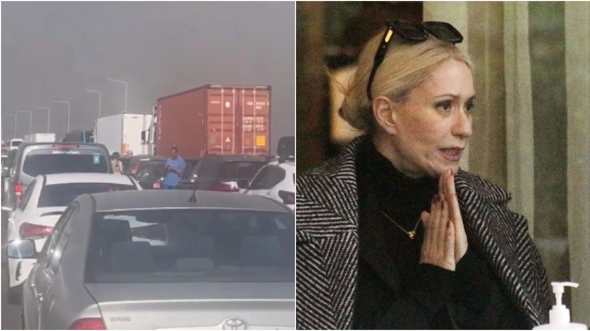 Μαρία Μπακοδήμου: Εγκλωβισμένη… λόγω της φωτιάς στην Εθνική (ΦΩΤΟ)