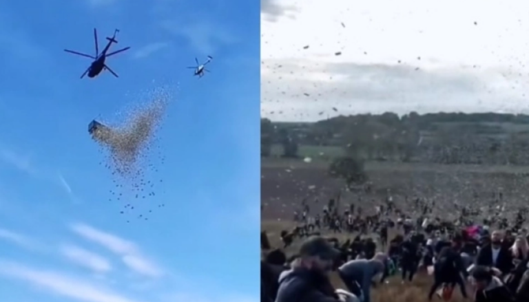 Influencer στη Τσεχία έριξε ένα εκατομμύριο δολάρια από ελικόπτερο (ΒΙΝΤΕΟ)