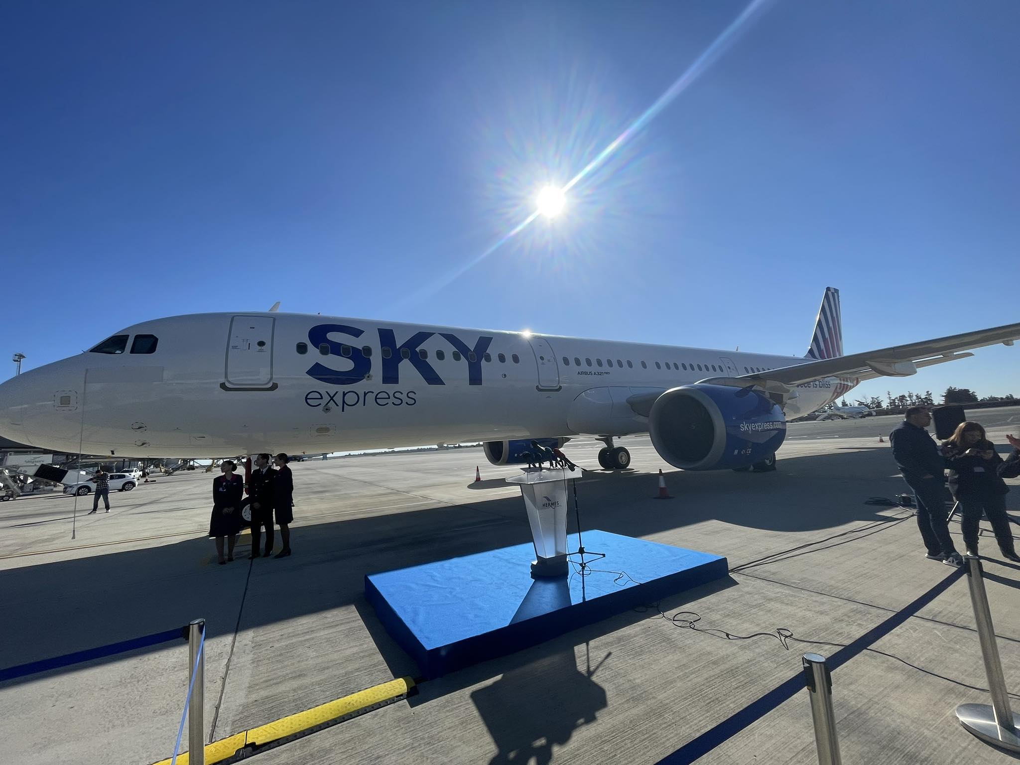 Η «Κύπρος» στους αιθέρες: Ονοματοδοτήθηκε το νέο αεροσκάφος της SKY Express