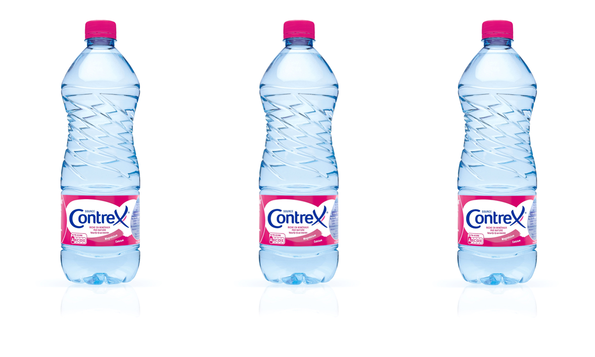 Contrex: Φυσικό μεταλλικό νερό, περιέχει φυσικά ασβέστιο και μαγνήσιο