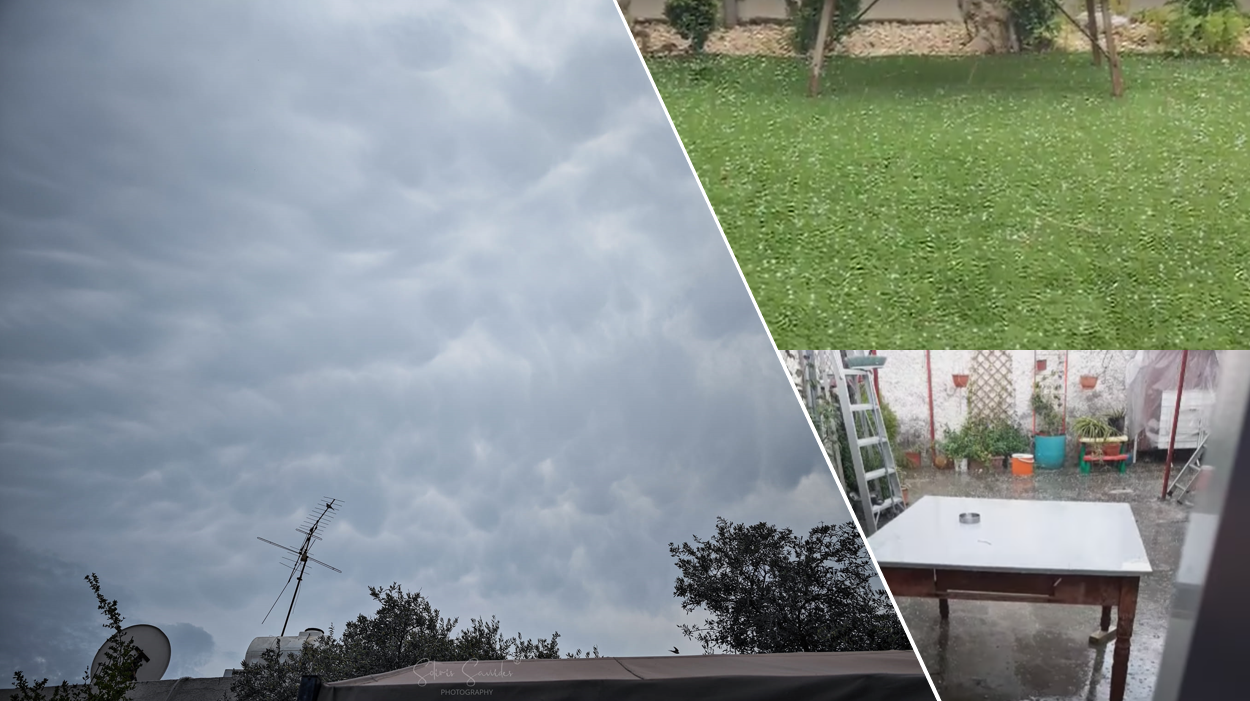 ΒΙΝΤΕΟ: Χαλάζι, καταιγίδες και ισχυροί άνεμοι, σε ισχύ η κίτρινη προειδοποίηση