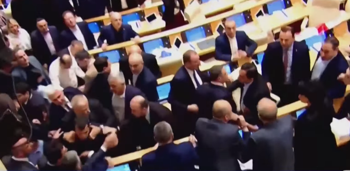 ΒΙΝΤΕΟ: Χάος στη Βουλή της Γεωργίας, πιάστηκαν στα χέρια