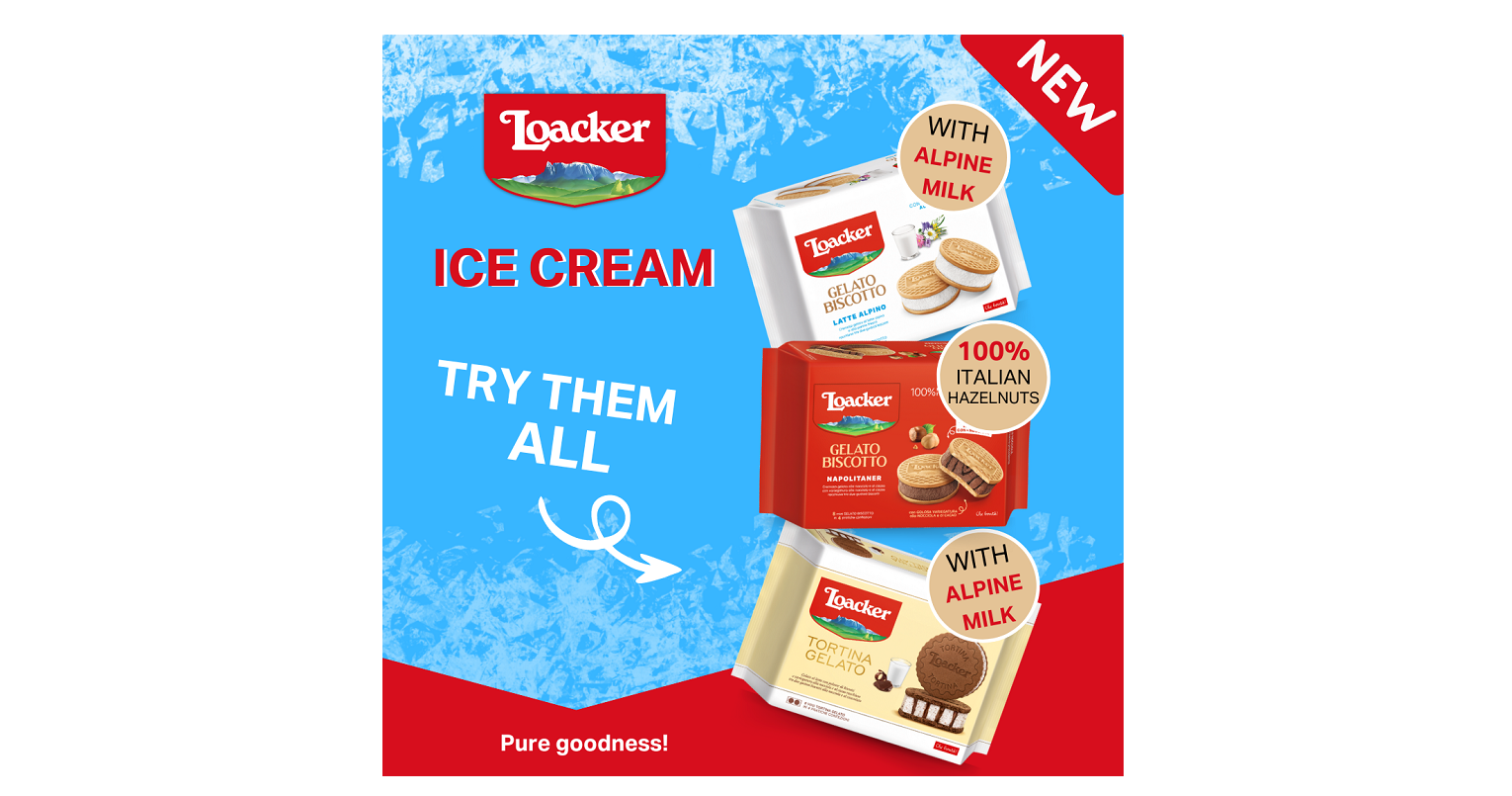 Τα Loacker τώρα και σε παγωτό sandwich