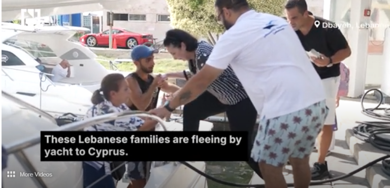 ΒΙΝΤΕΟ: «Είδα τα παιδιά μου…»: Μπαίνουν σε γιοτ και φεύγουν από Λίβανο για Κύπρο