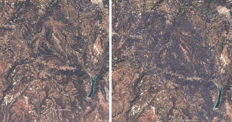 Το πριν και το μετά: Το μέγεθος της καταστροφής στη Λεμεσό από δορυφόρο