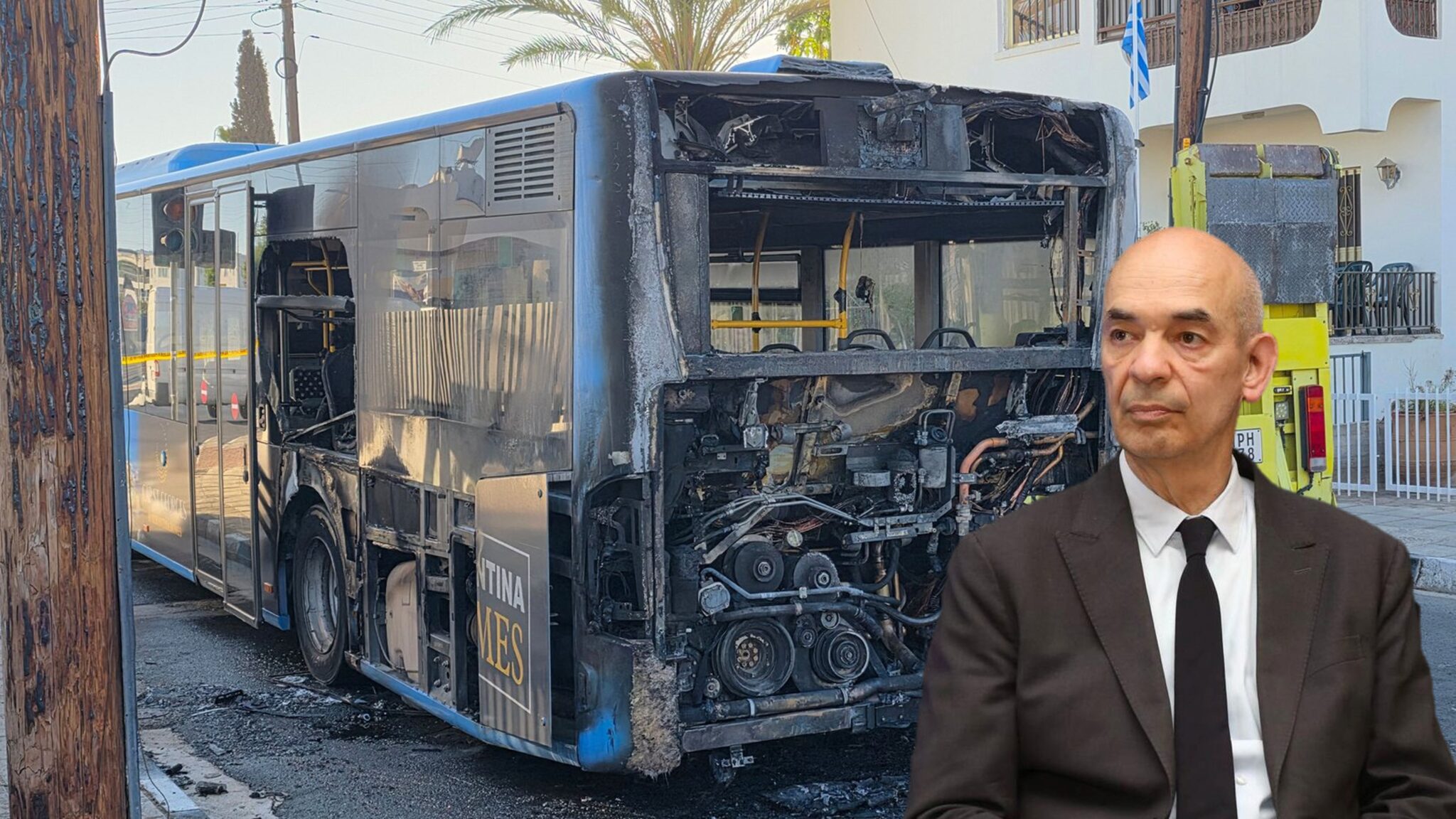 Ξήλωσαν το λεωφορείο που «λαμπάδιασε» στην Πάφο για να βρουν από πού άρχισε η φωτιά