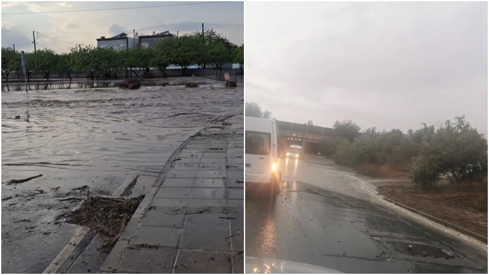 Δρόμοι ποτάμια στη Λευκωσία, αποκλεισμένη η μοναδική δίοδος της Νέας Λήδρας (ΒΙΝΤΕΟ)