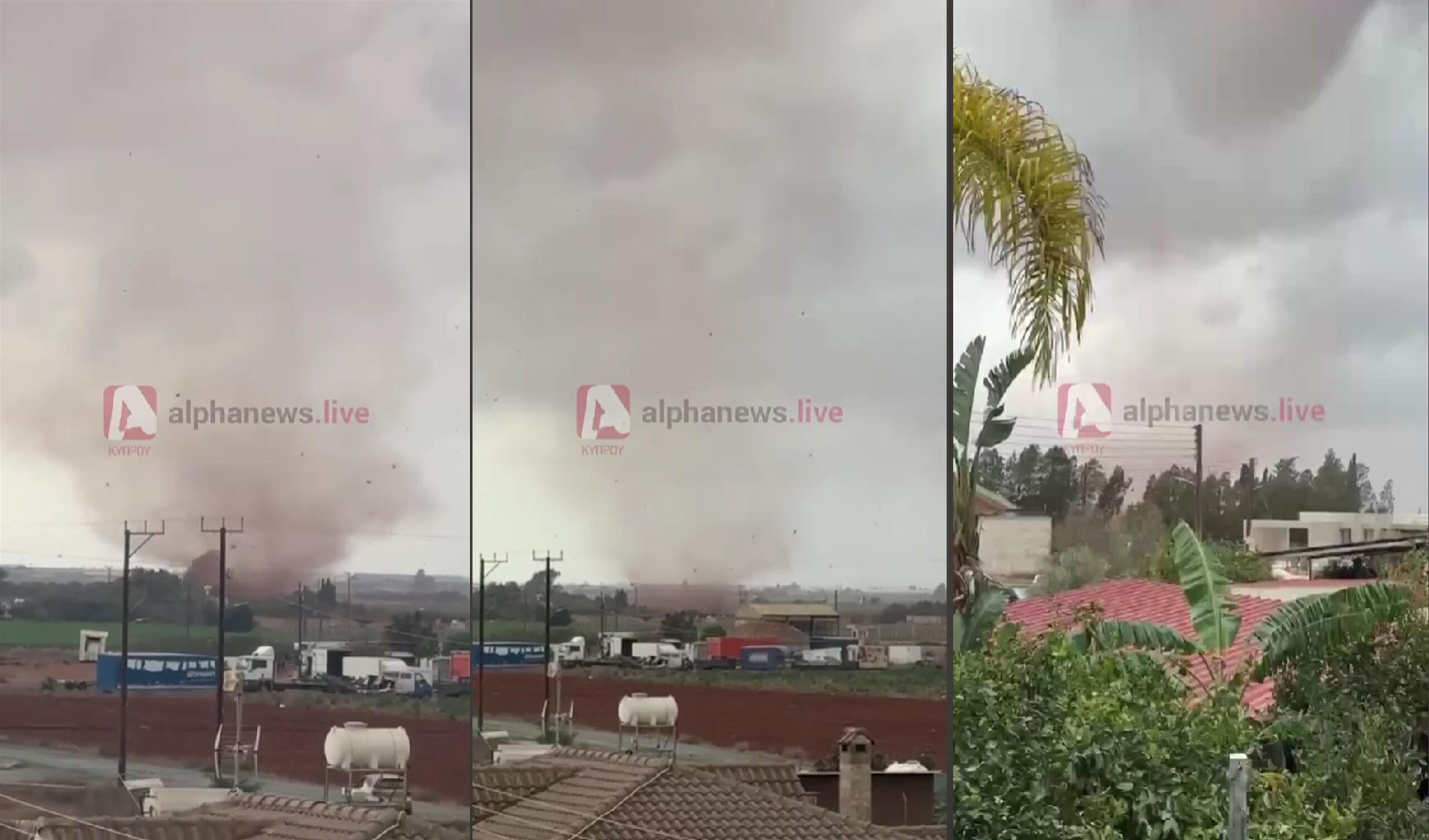 ΒΙΝΤΕΟ: Η στιγμή που ο ανεμοστρόβιλος «χτυπά» το Αυγόρου και σαρώνει τα πάντα στο πέρασμα του