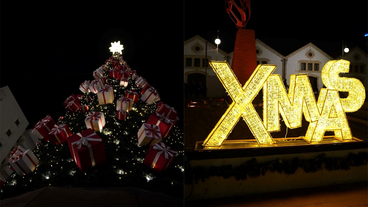 ΦΩΤΟ: Εορταστικό κλίμα στη Λάρνακα, φωταγωγήθηκε το χριστουγεννιάτικο δέντρο