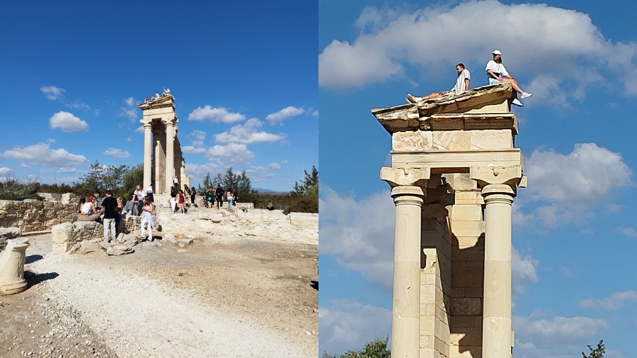 «Δεν σεβάστηκαν»: Τουρίστες ανέβηκαν σε αρχαίο μνημείο στη Λεμεσό για να ποζάρουν (ΦΩΤΟ)