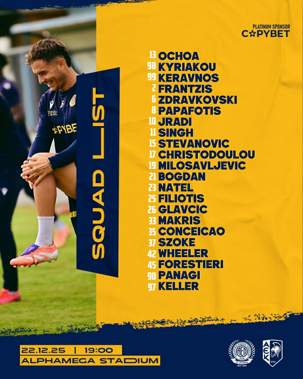 Η αποστολή της ΑΕΛ με πέντε απουσίες