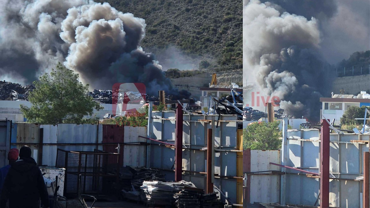 ΒΙΝΤΕΟ: Πυρκαγιά σε εργοστάσιο στη Λεμεσό, πυκνοί μαύροι καπνοί