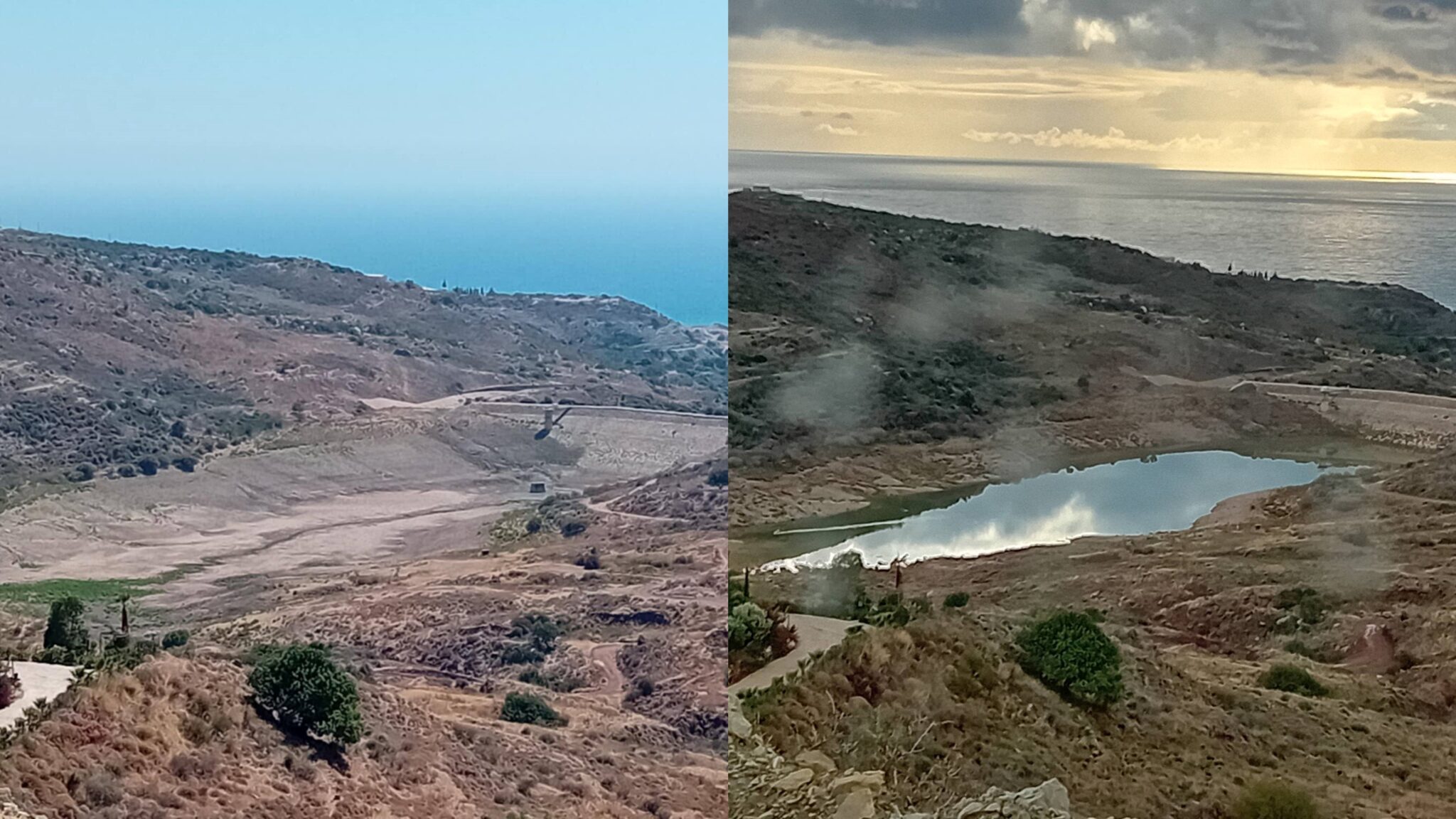 Πριν και μετά τον Byron: Η εικόνα στο Φράγμα Μαυροκόλυμπου μετά τις βροχές