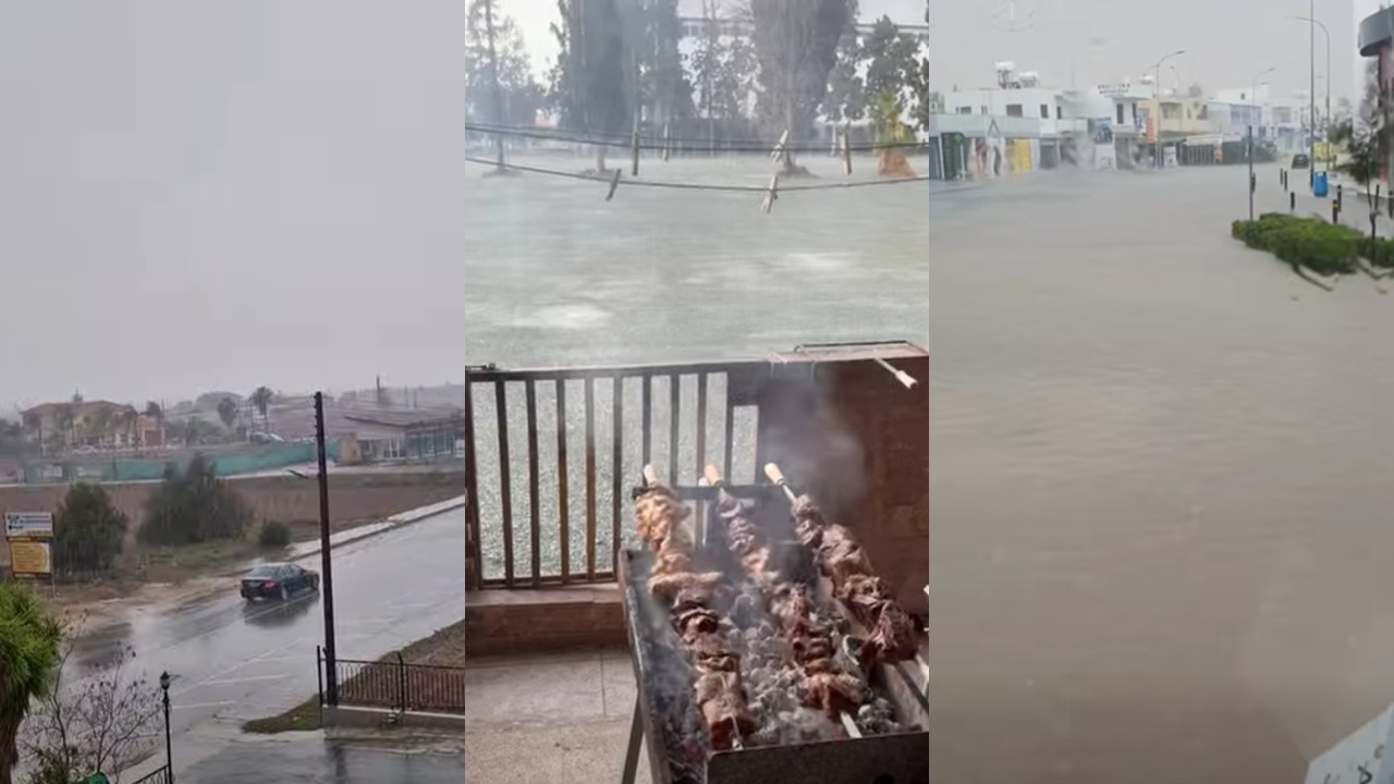 ΒΙΝΤΕΟ: Έντονα καιρικά φαινόμενα σε διάφορες περιοχές αλλά… οι σούβλες πάνω!