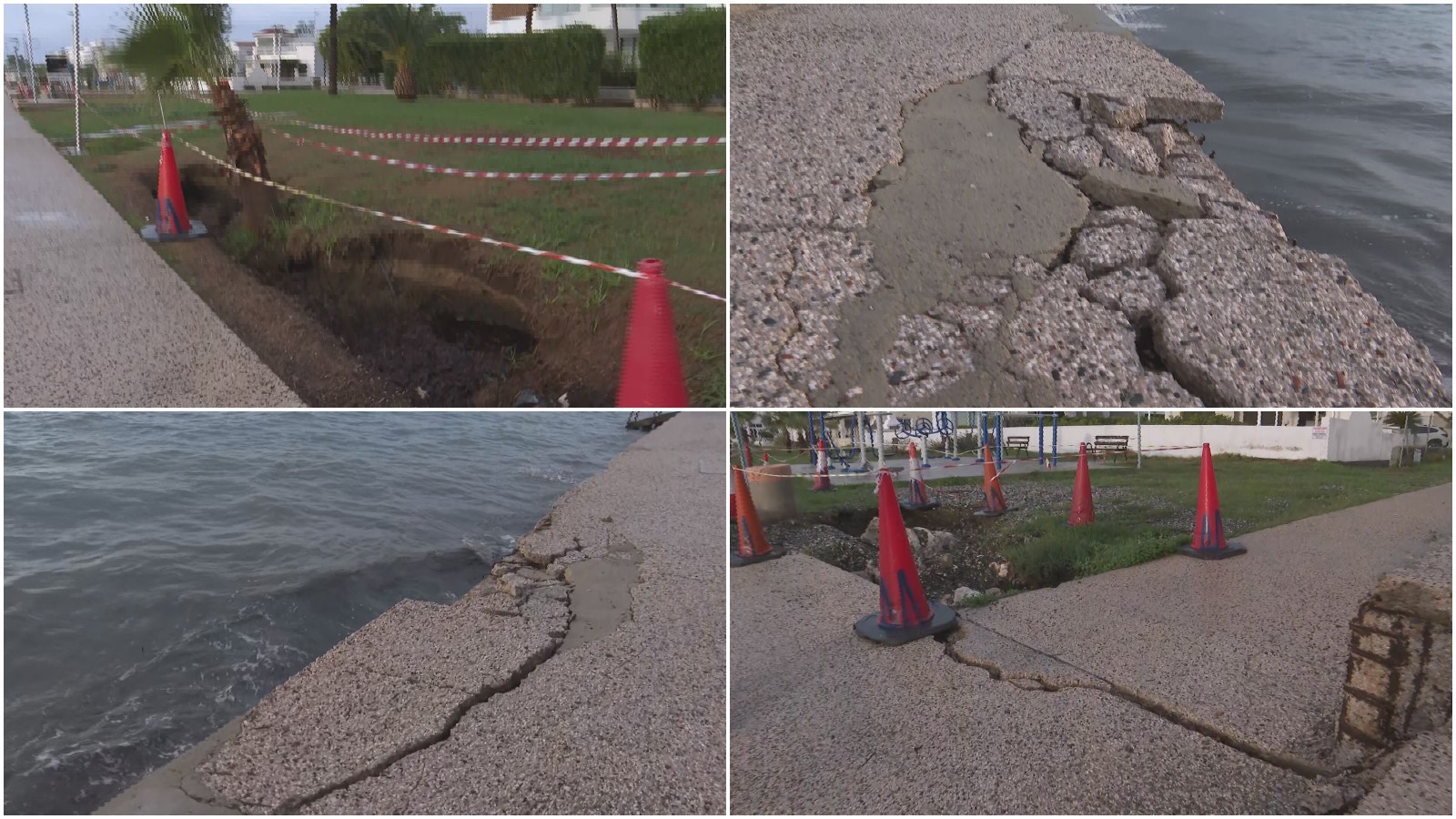 ΦΩΤΟ: Επικίνδυνα σημεία στον πεζόδρομο Ορόκλινης, «τρύπες» στο έδαφος και ρωγμές λόγω διάβρωσης