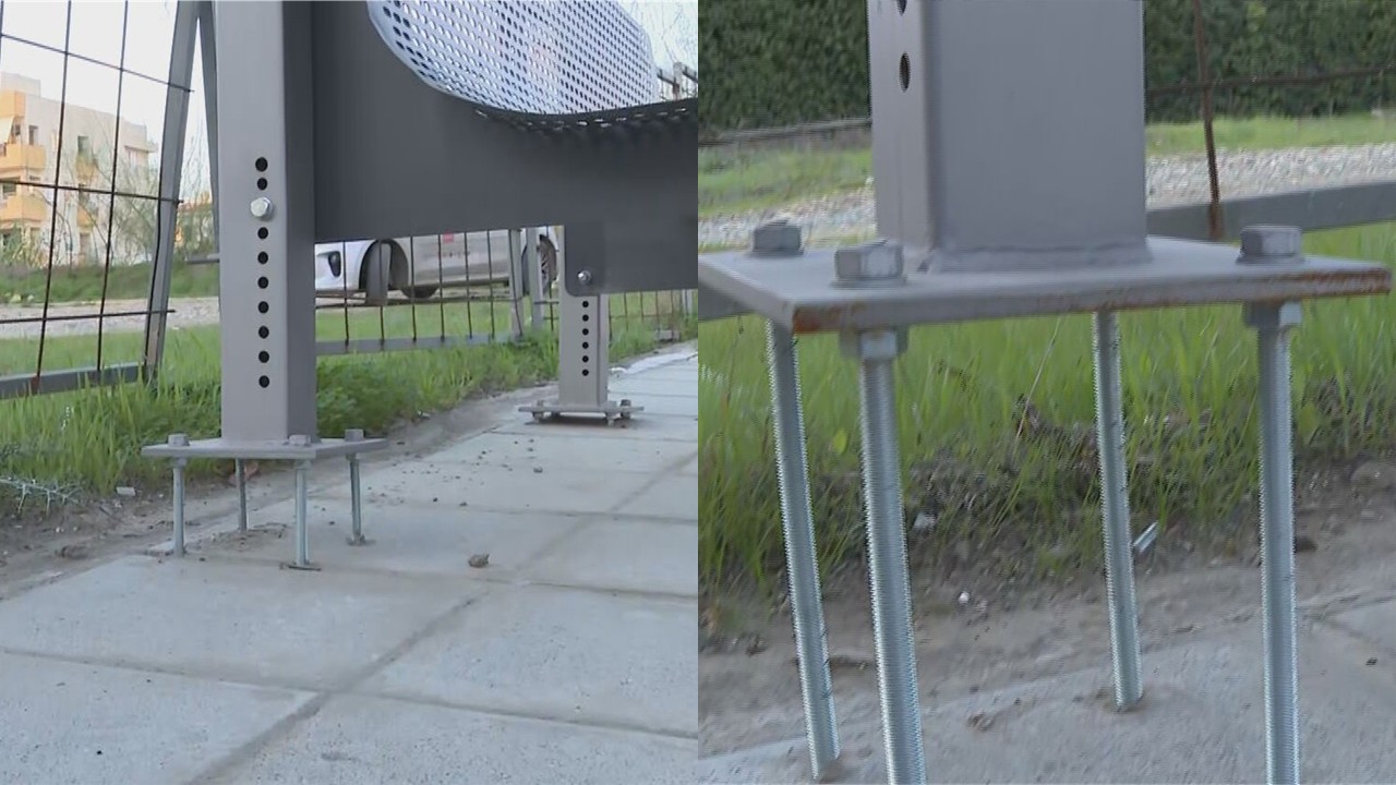 Απίστευτες εικόνες: Έξυπνη στάση λεωφορείου στερεωμένη πάνω σε… βίδες ύψους 30 πόντων