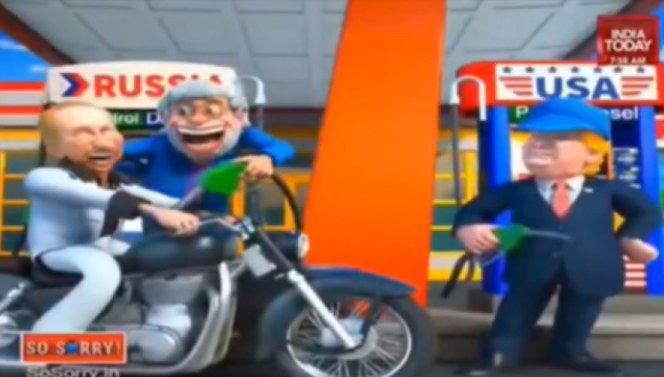 Οι Ινδοί έκαναν καρτούν Μόντι και Πούτιν: Οδηγούν μηχανάκι και αγνοούν τον Τραμπ όταν πάνε να βάλουν καύσιμα