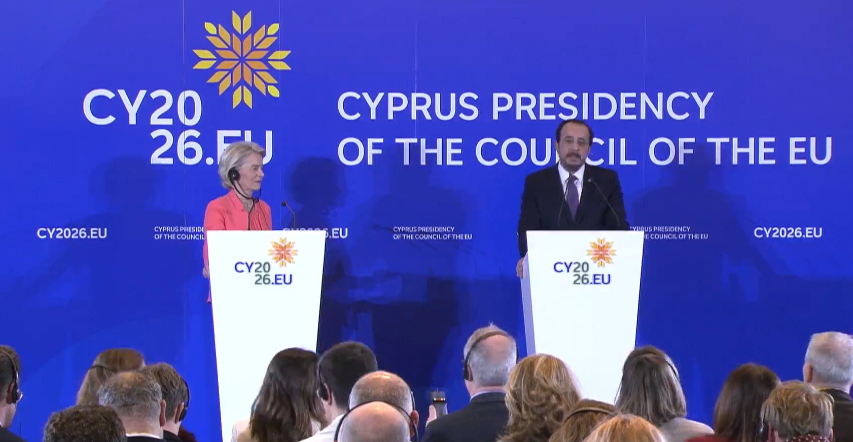 LIVE ΒΙΝΤΕΟ: Σε εξέλιξη η διάσκεψη Τύπου ΠτΔ – Ούρσουλας στη Λεμεσό