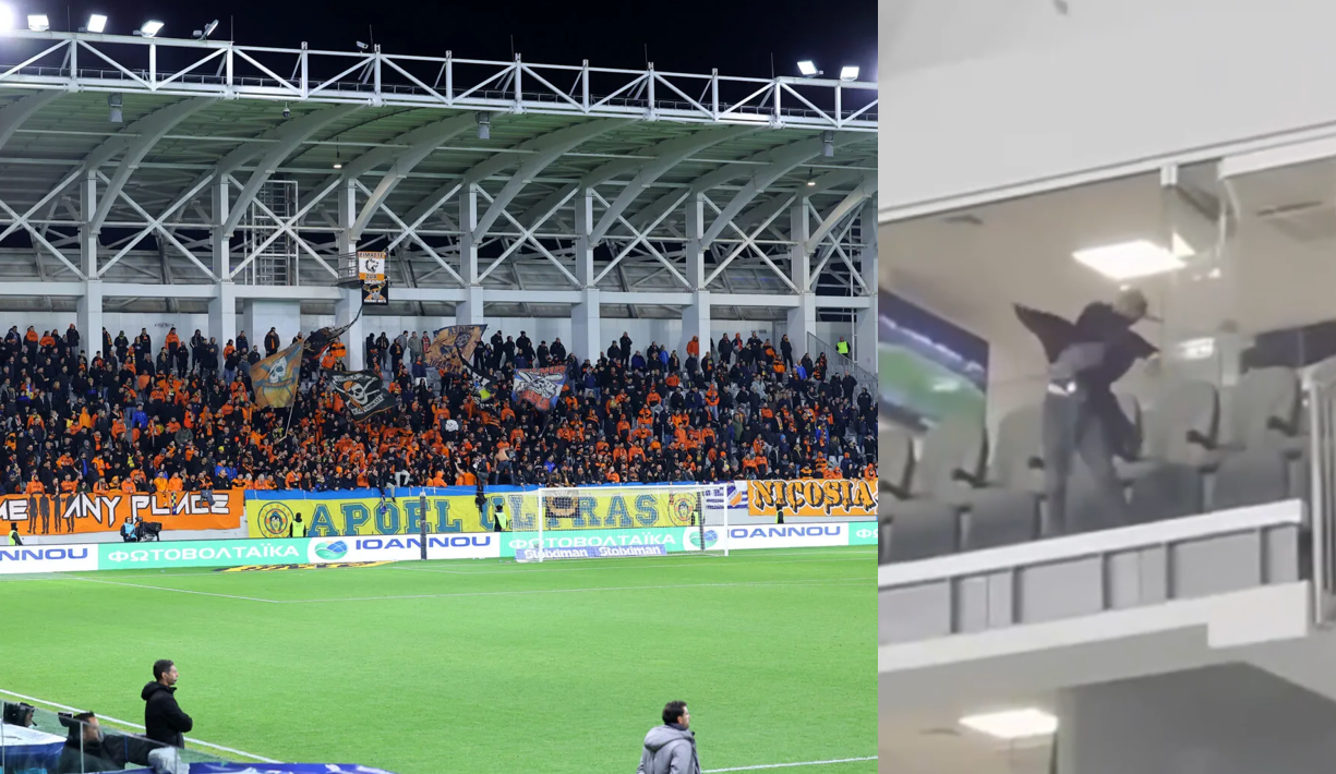 Εκτός γηπέδων οι δύο για τα επεισόδια στο Απόλλων-ΑΠΟΕΛ, κατηγορήθηκε ο άνδρας που έριξε αντικείμενο από τα θεωρεία