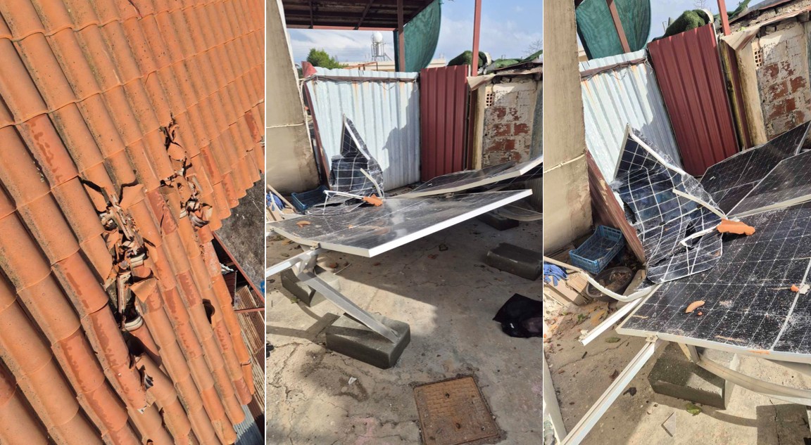 ΒΙΝΤΕΟ&ΦΩΤΟ: Σφοδρή κακοκαιρία ξερρίζωσε φωτοβολταϊκά και στέγη στη Πεντάκωμο