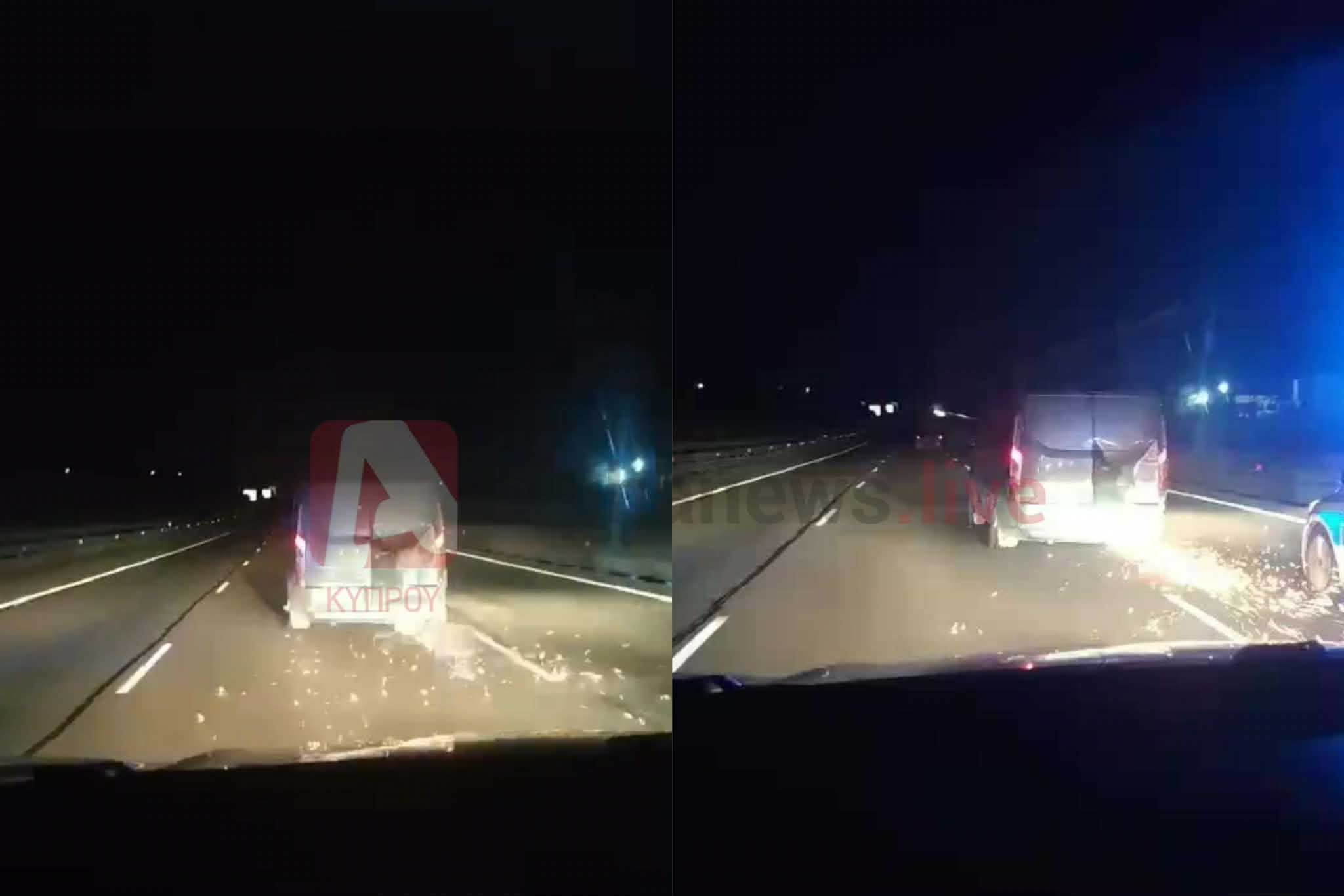 ΑΠΟΚΛΕΙΣΤΙΚΟ ΒΙΝΤΕΟ: Σπίθες, σειρήνες και πυροβολισμοί στην άγρια καταδίωξη του ύποπτου βαν