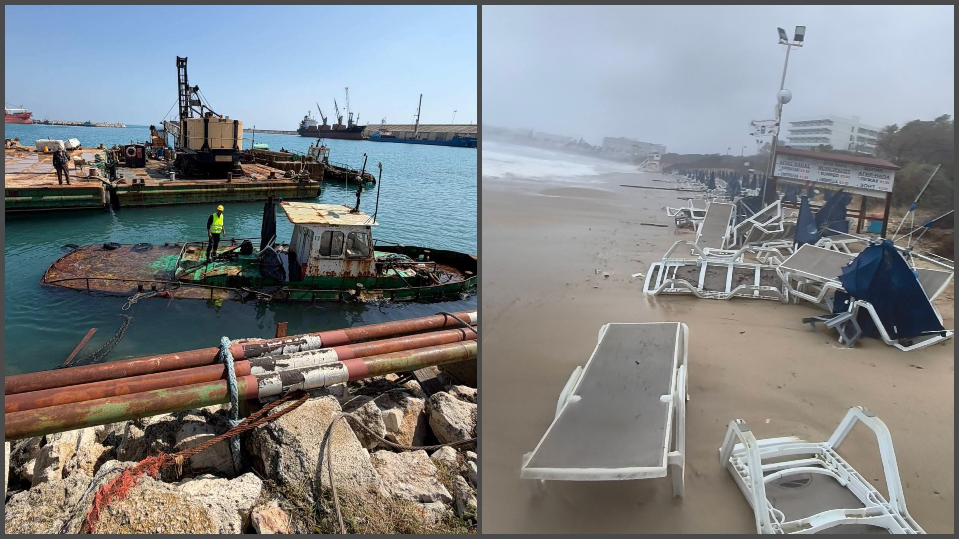 ΦΩΤΟ: Ανελέητο το «χτύπημα» των ισχυρών μποφόρ σε λιμάνι Λάρνακας και παραλίες Αγίας Νάπας