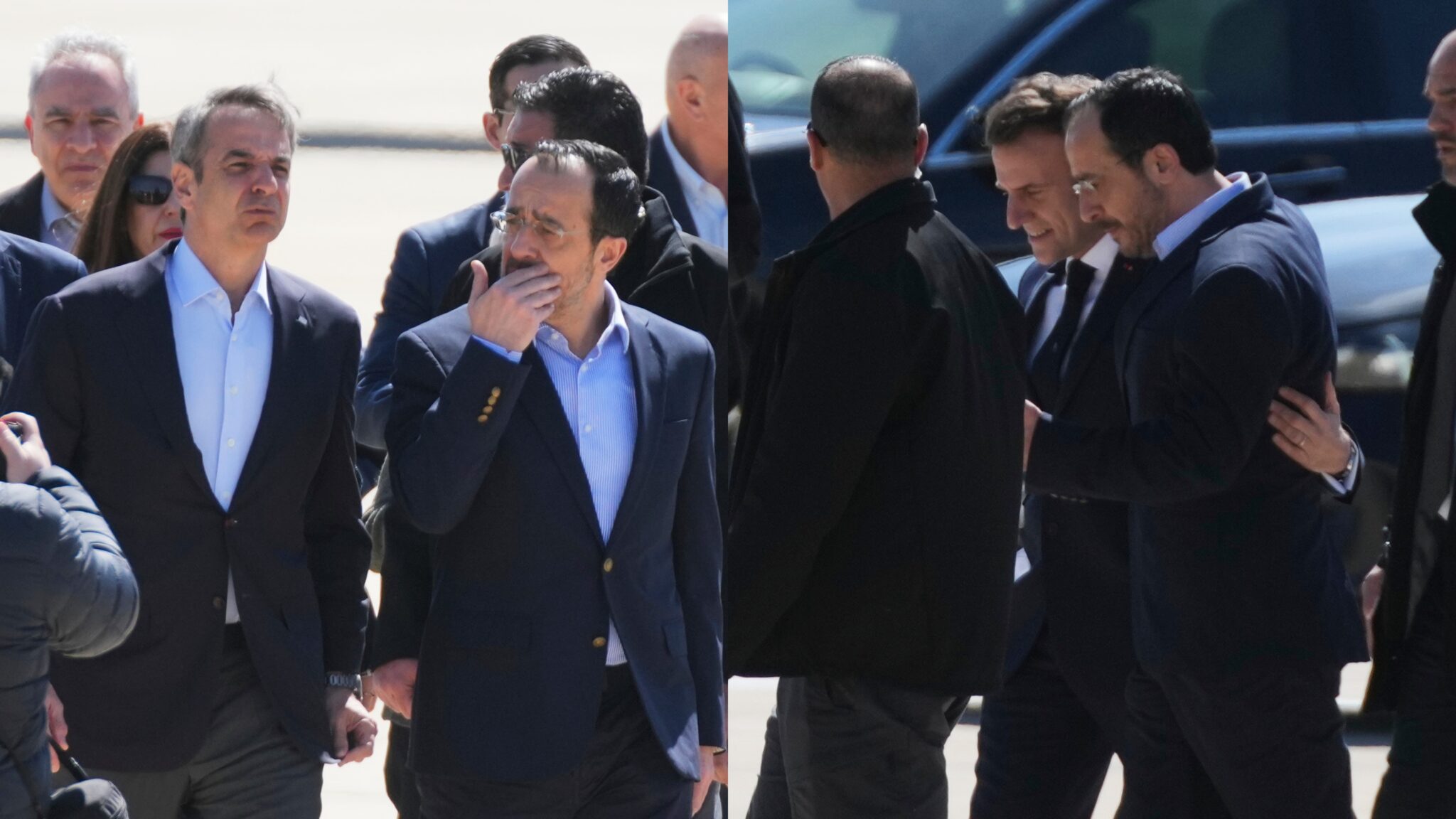ΒΙΝΤΕΟ: Αγκαλιές στον Μακρόν και φιλιά στον Μητσοτάκη, πώς τους υποδέχθηκε ο Χριστοδουλίδης στην Πάφο