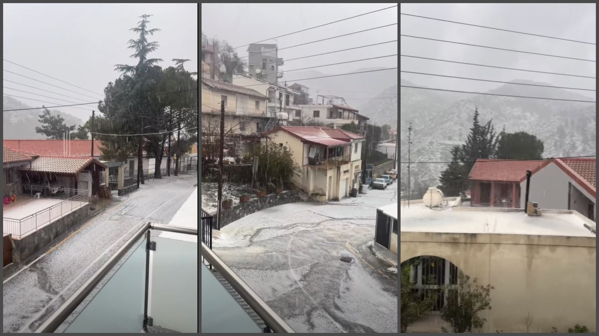 Εικόνες βαρυχειμωνιάς στην αρχή της άνοιξης: Έστρωσε χαλάζι στα ορεινά, ισχυρές καταιγίδες στην υπόλοιπη Κύπρο