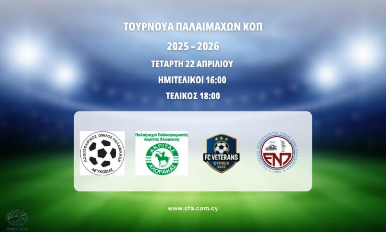 Δράση στο Τουρνουά Παλαιμάχων ΚΟΠ – Το πρόγραμμα και το δυναμικό των ομάδων