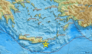 Σεισμική δόνηση ανοιχτά της Κρήτης