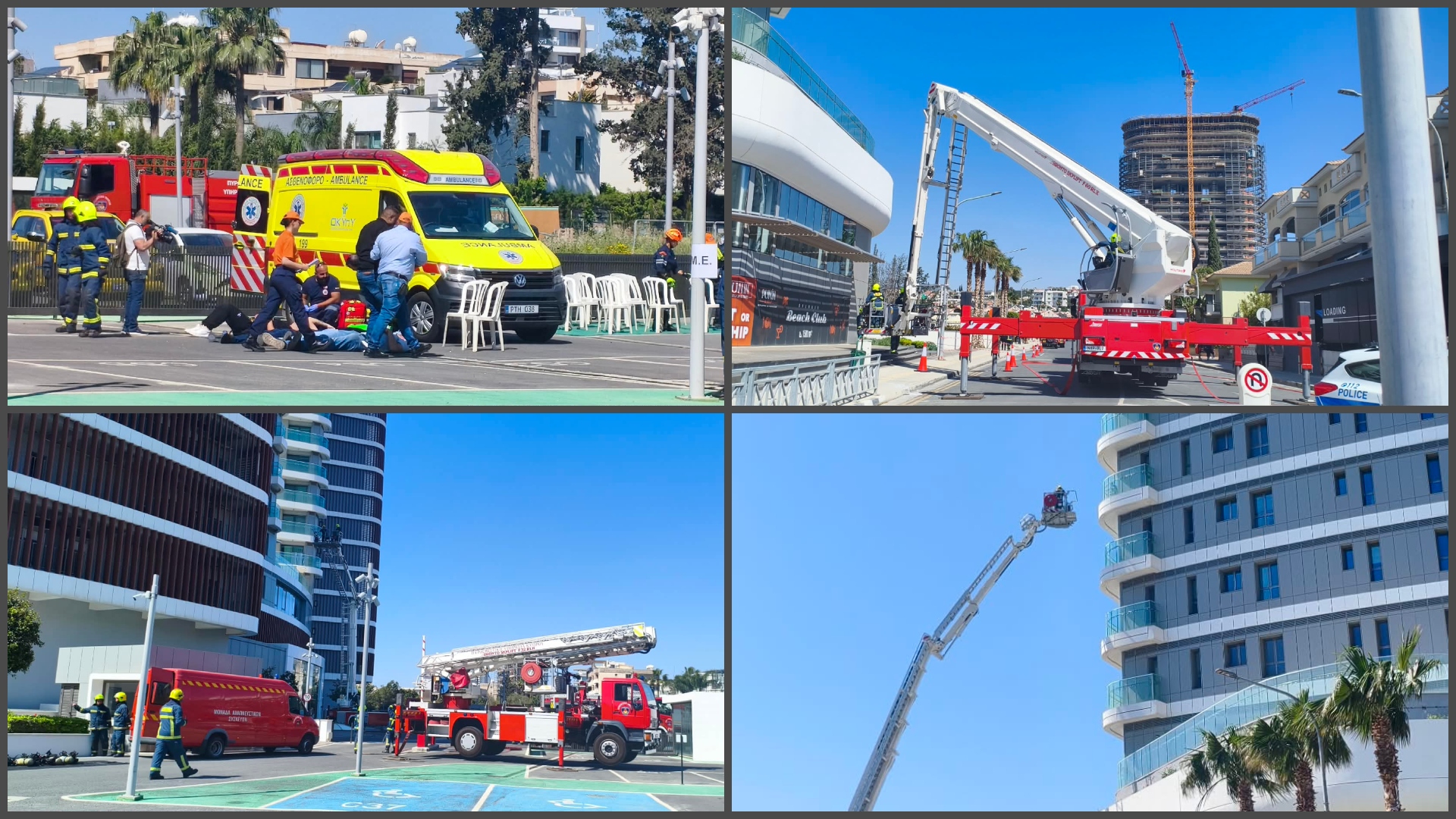 BINTEO&ΦΩΤΟ: Πυρκαγιά σε πολυόροφο κτίριο με διασώσεις προσώπων, το σενάριο άσκησης της Πυροσβεστικής