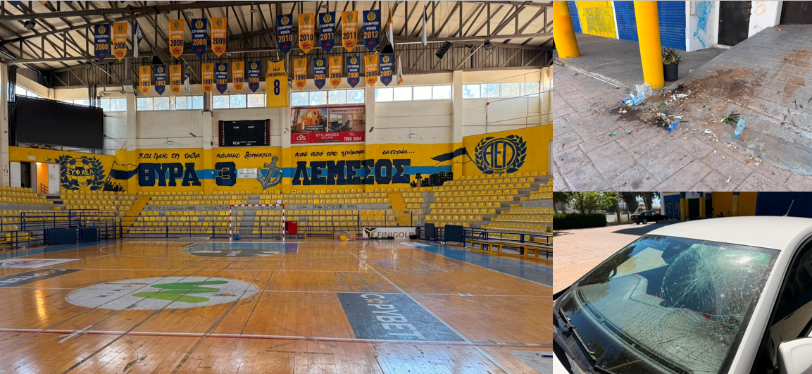 Δεν άφησαν τίποτα όρθιο, εικόνες χάους μετά τα επεισόδια στον αγώνα futsal ΑΕΛ-ΑΠΟΕΛ