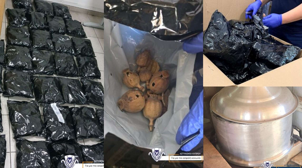 ΦΩΤΟ: «Μπλόκο» σε 10kg οπιούχων ναρκωτικών, πρώτη φορά τέτοια ποσότητα στην Κύπρο