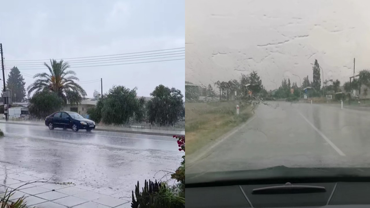 ΒΙΝΤΕΟ: Καλοκαιρινή μπόρα στη Λευκωσία, βροχές και καταιγίδες εν μέσω Ιουνίου