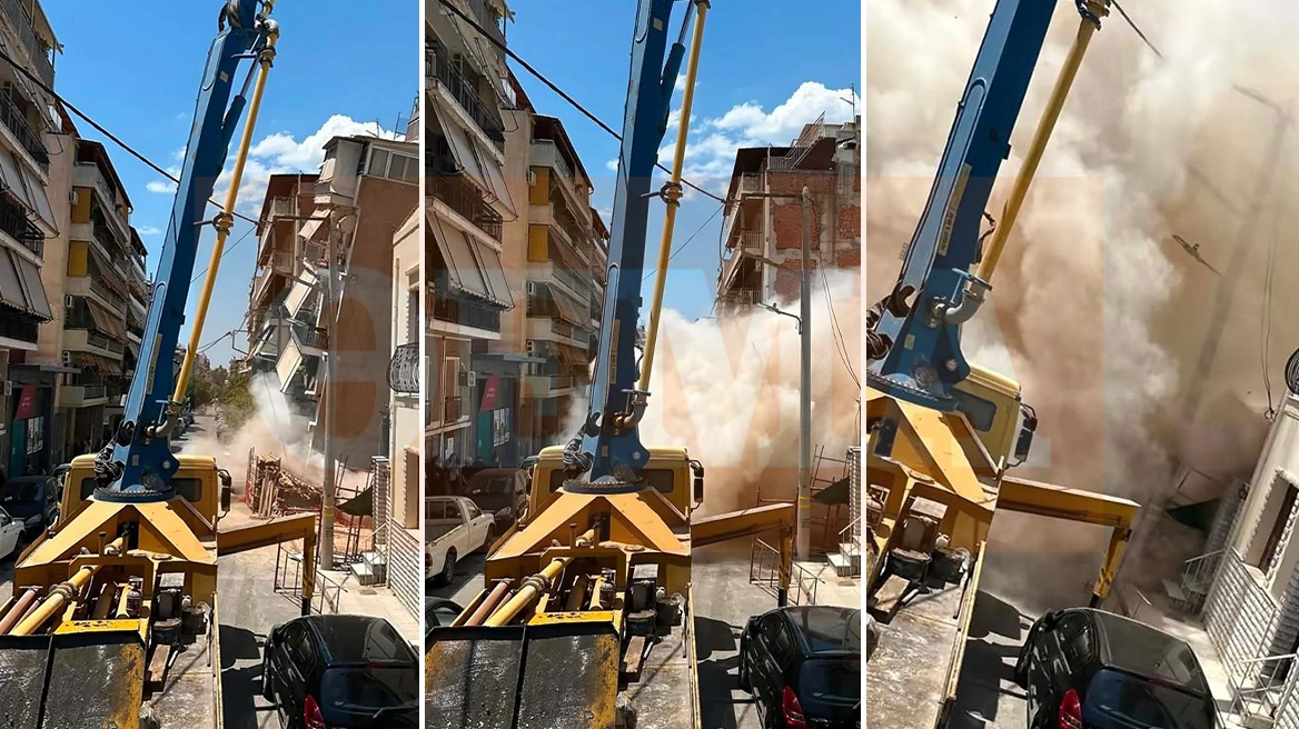 ΦΩΤΟ: Καρέ καρέ η κατάρρευση της πολυκατοικίας στα Πετράλωνα