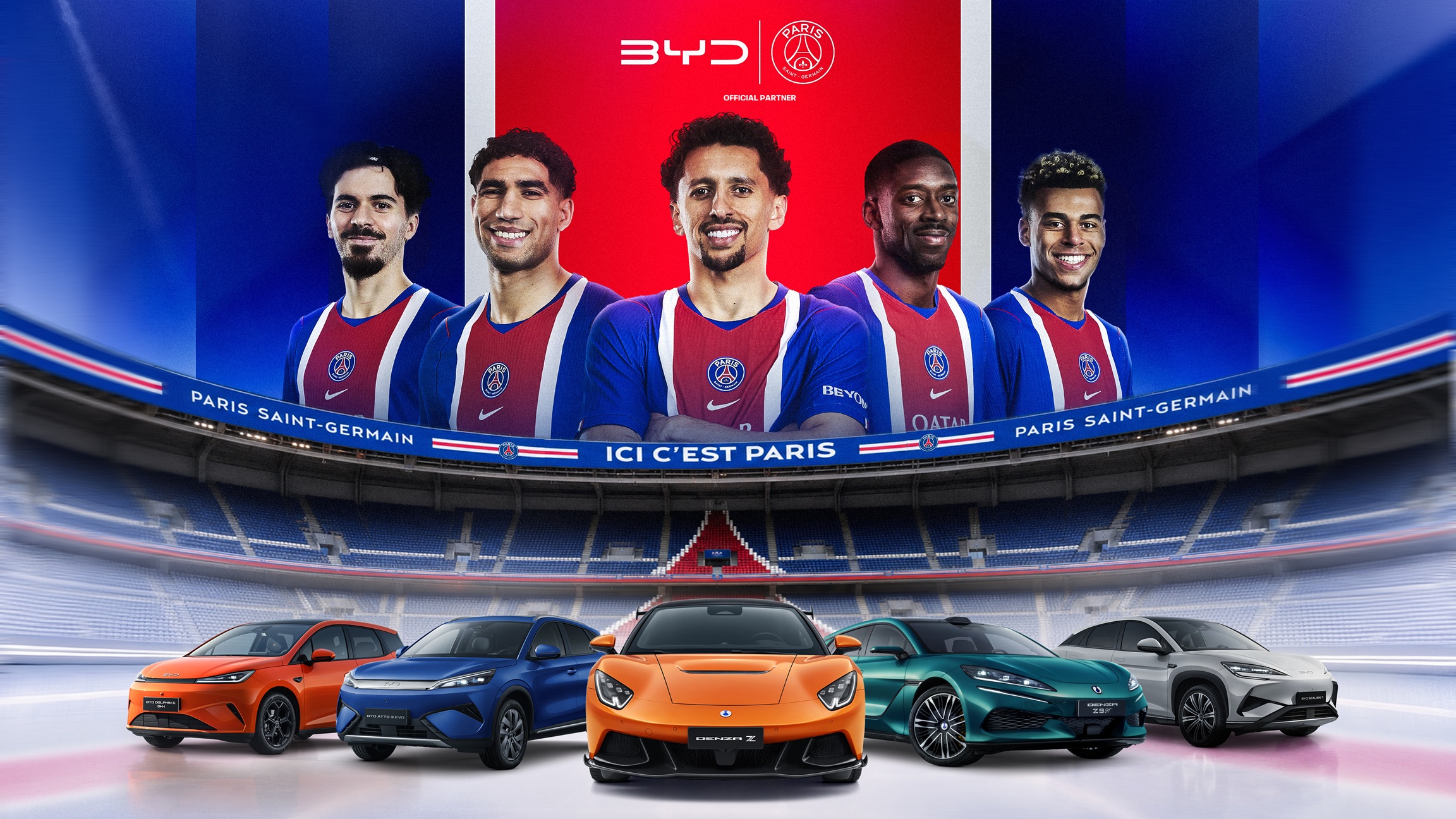 &Eta; BYD &kappa;&alpha;&iota; &eta; Paris Saint-Germain &omicron;&delta;&eta;&gamma;&omicron;ύ&nu; &mu;&alpha;&zeta;ί &pi;&rho;&omicron;&sigmaf; &tau;&eta;&nu; &kappa;&omicron;&rho;&upsilon;&phi;ή